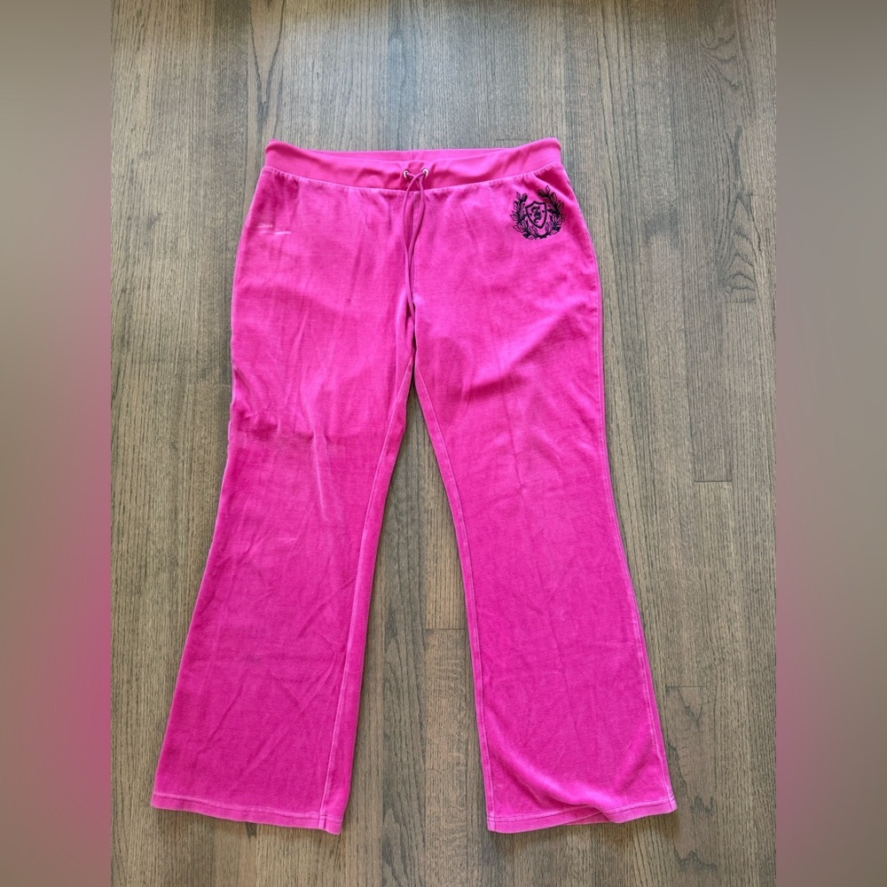 Juicy Couture Pink Velour Track Pants-Size XL-Flaws Noted In Listing